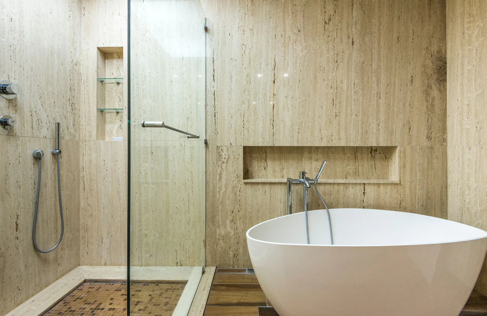 Before and after bathroom spa renovation by Luxe Remodeling