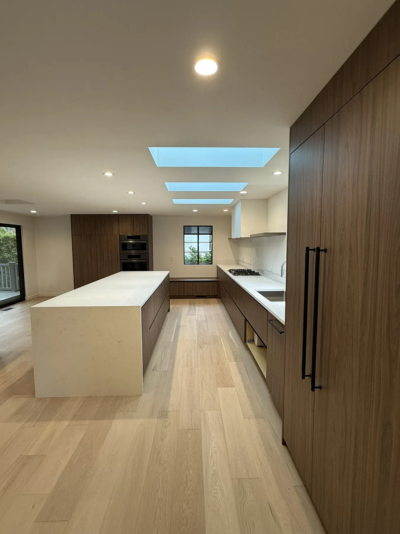 Finished Bellevue kitchen viewed from the dining area
