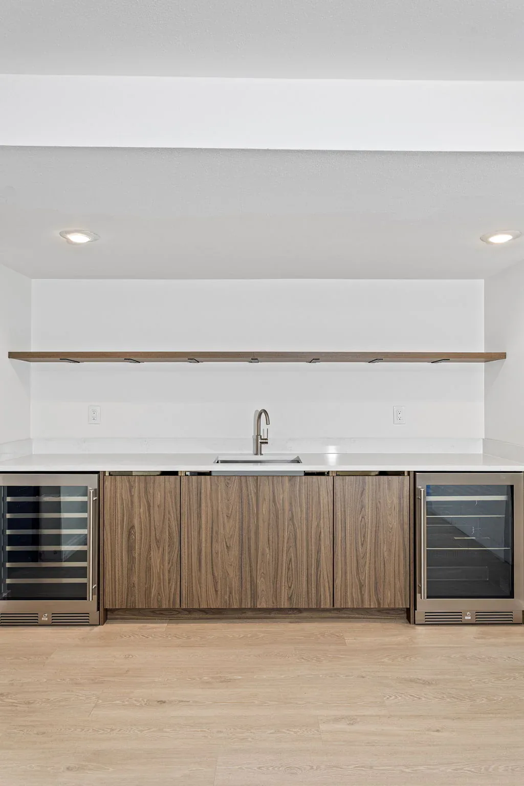 Finished Bellevue lower-level kitchenette