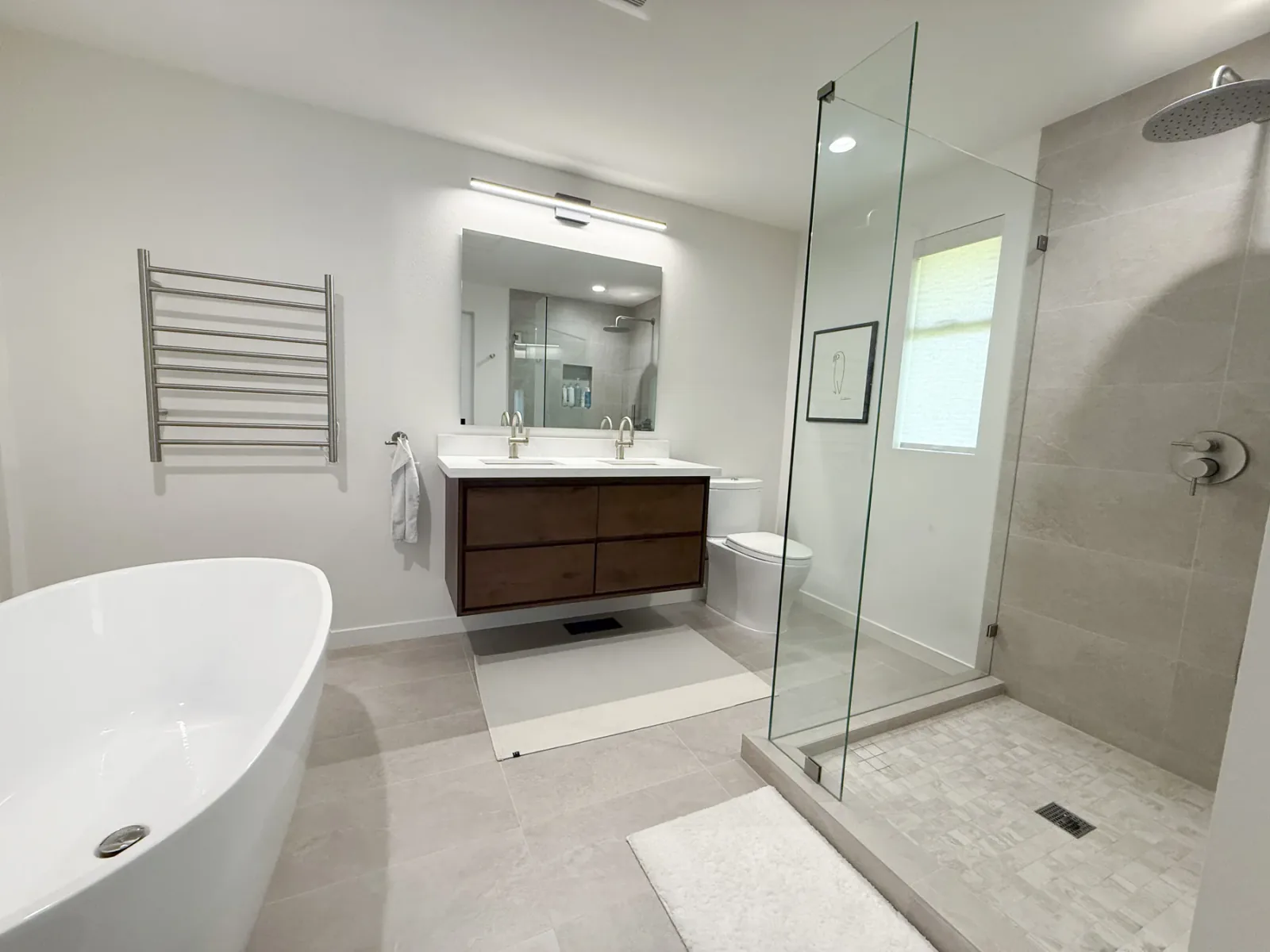 Completed Primary Bathroom in the Bellevue remodel