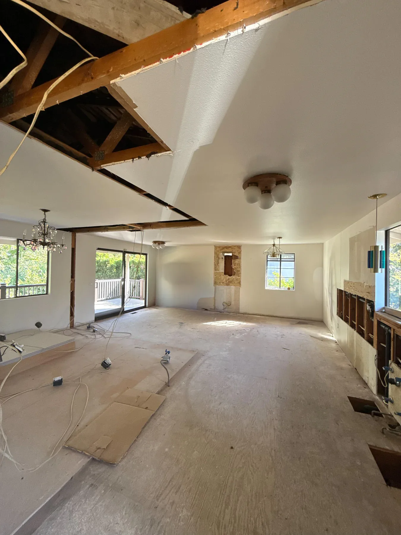 Construction in progress during the Bellevue kitchen remodel