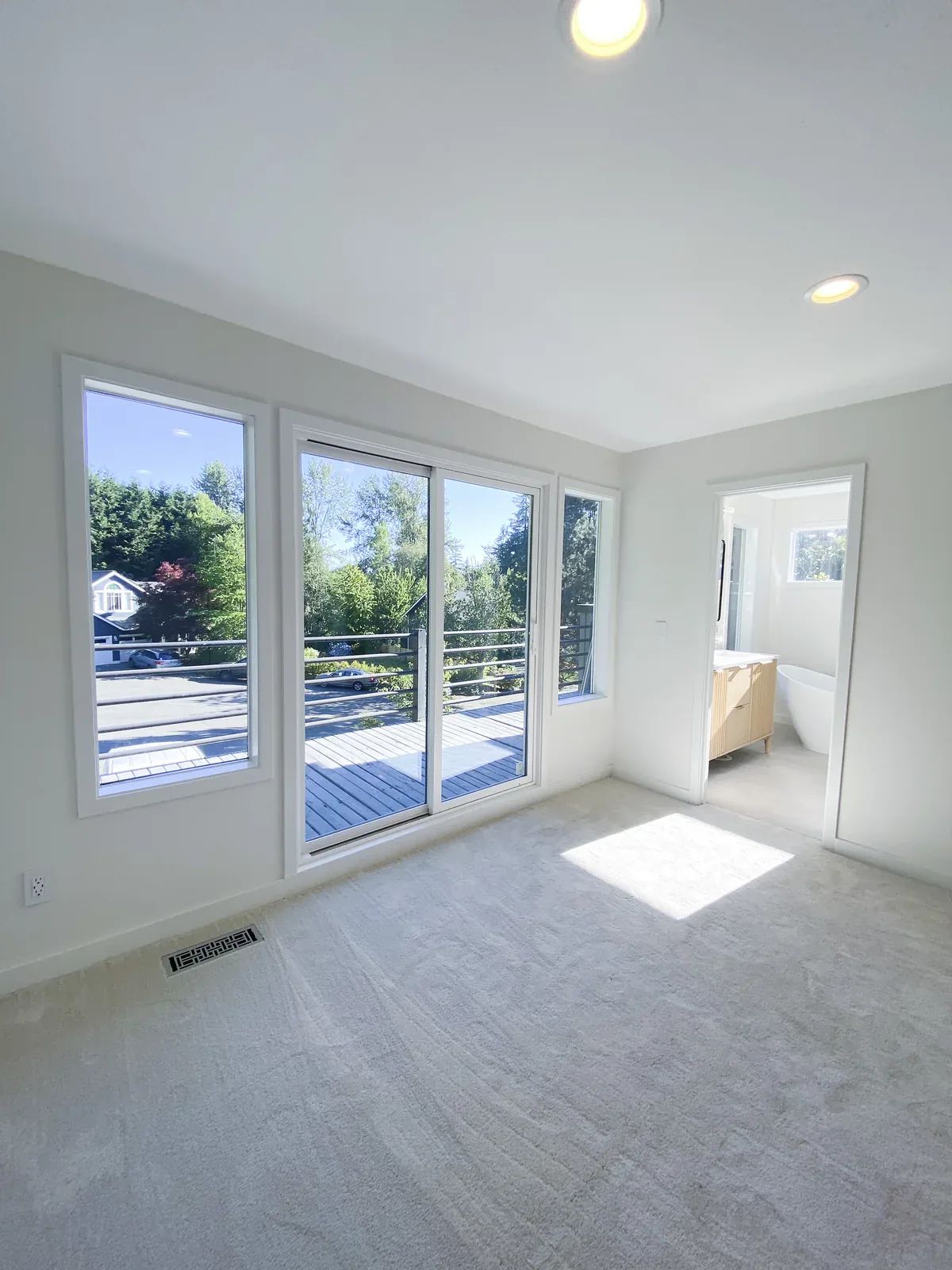 Finished lower-level living space in the Kirkland remodel