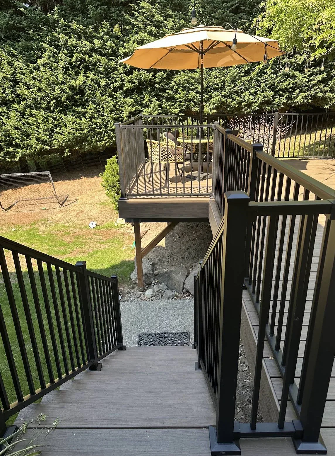 Rebuilt deck stairs after the Kirkland remodel