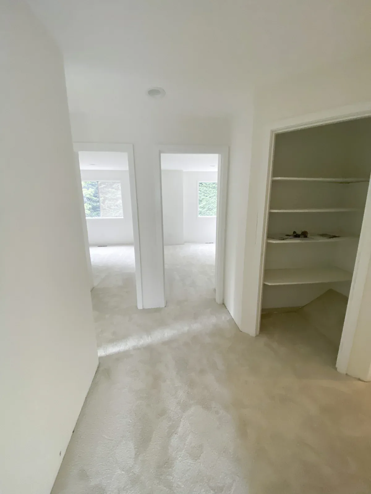 Finished walk-in closet in the Kirkland whole home remodel