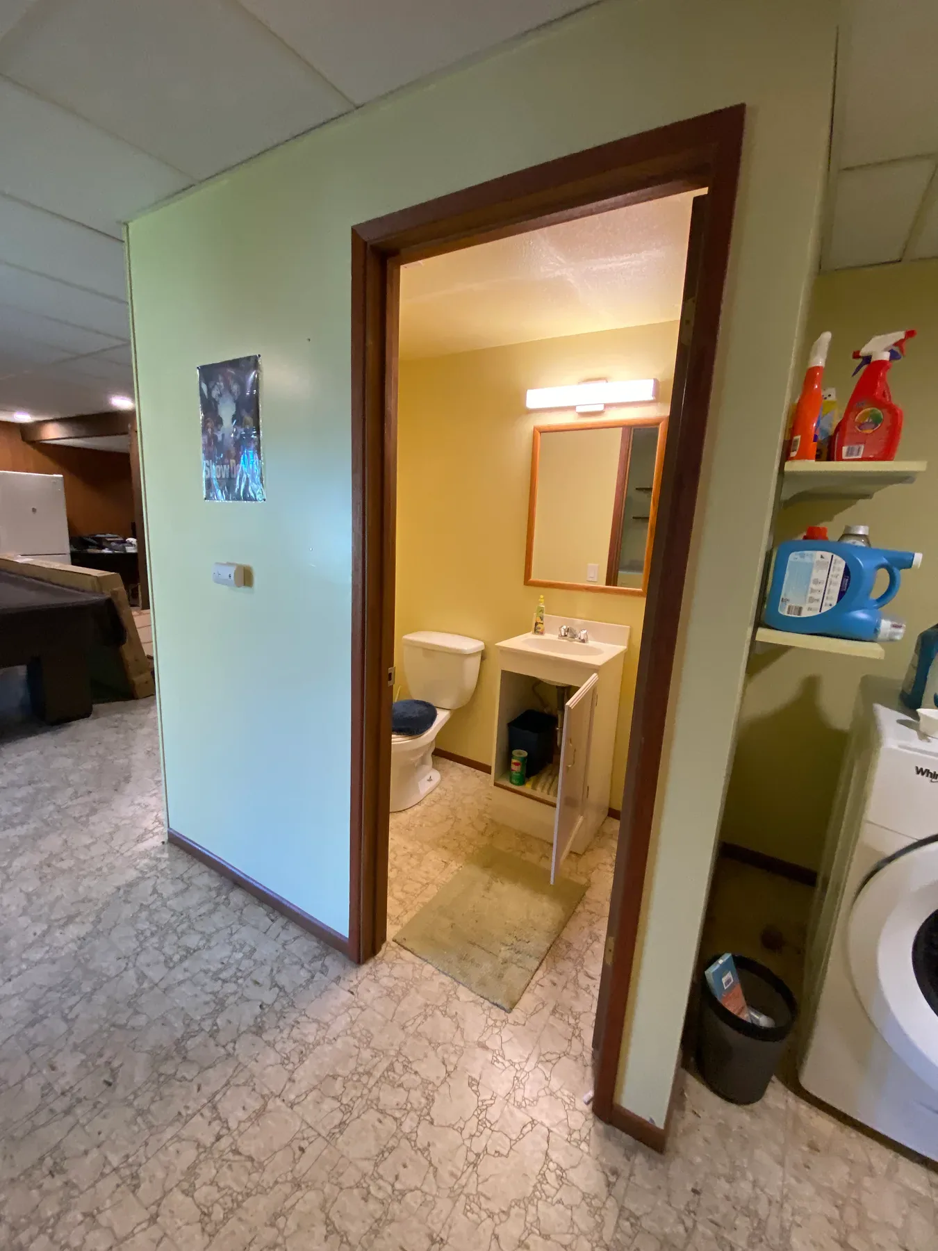 Existing bathroom and laundry area in Kirkland, WA, view 3
