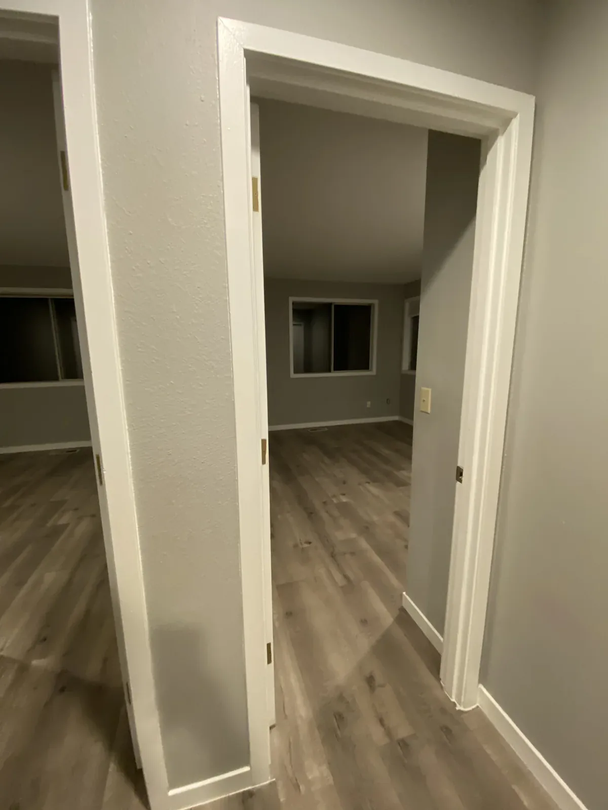 Lower-level landing before the Kirkland whole home remodel