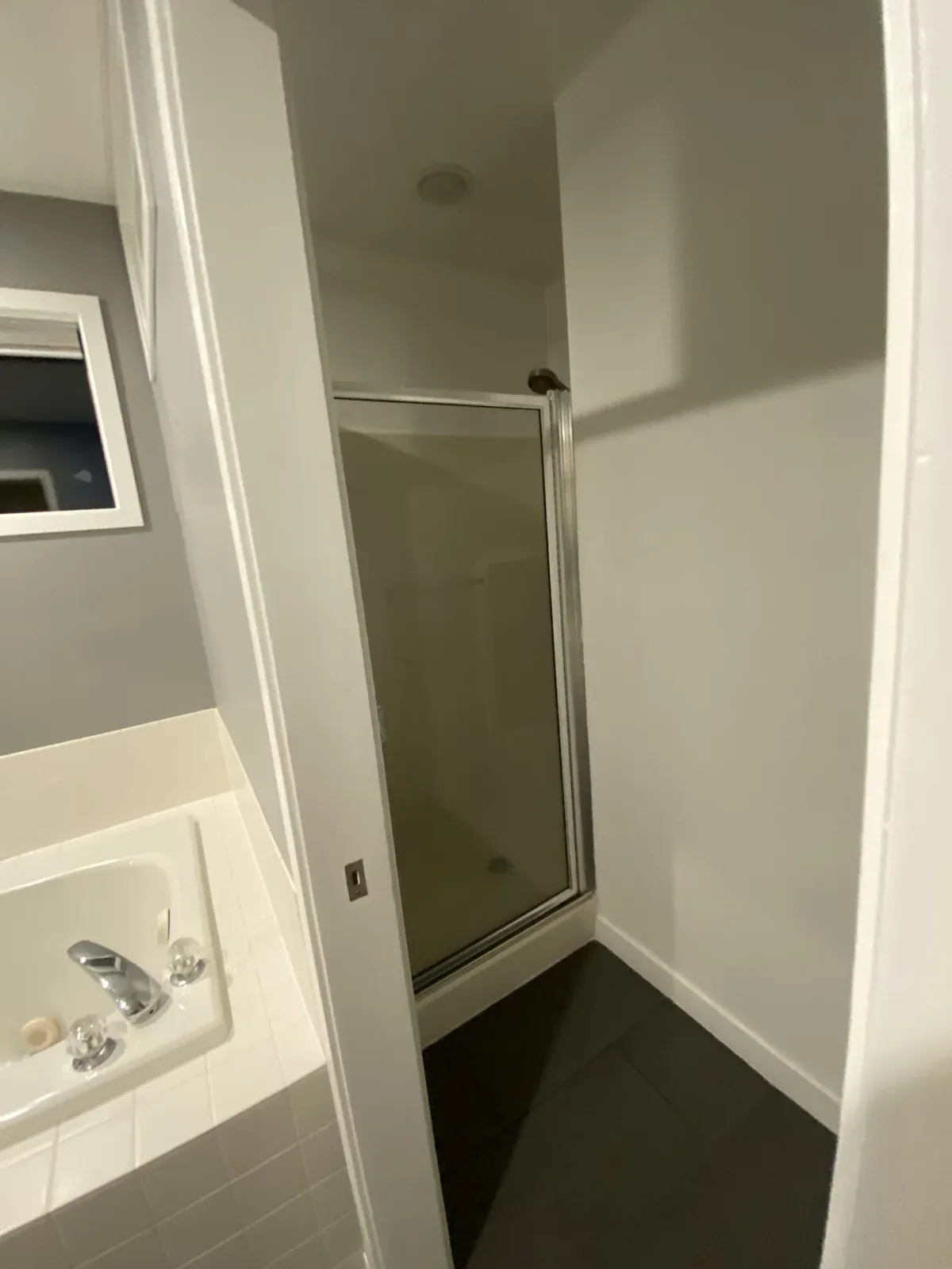 Old primary shower before the Kirkland whole home remodel