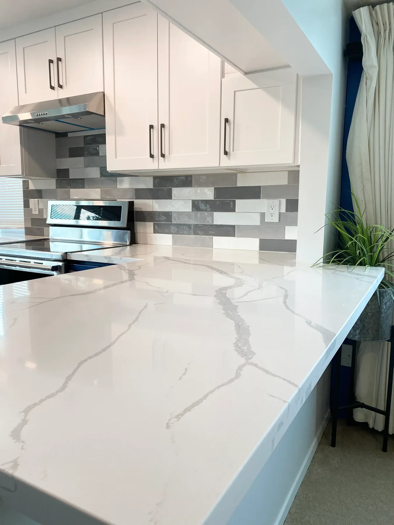 Countertop and tile backsplash detail in the Kirkland kitchen