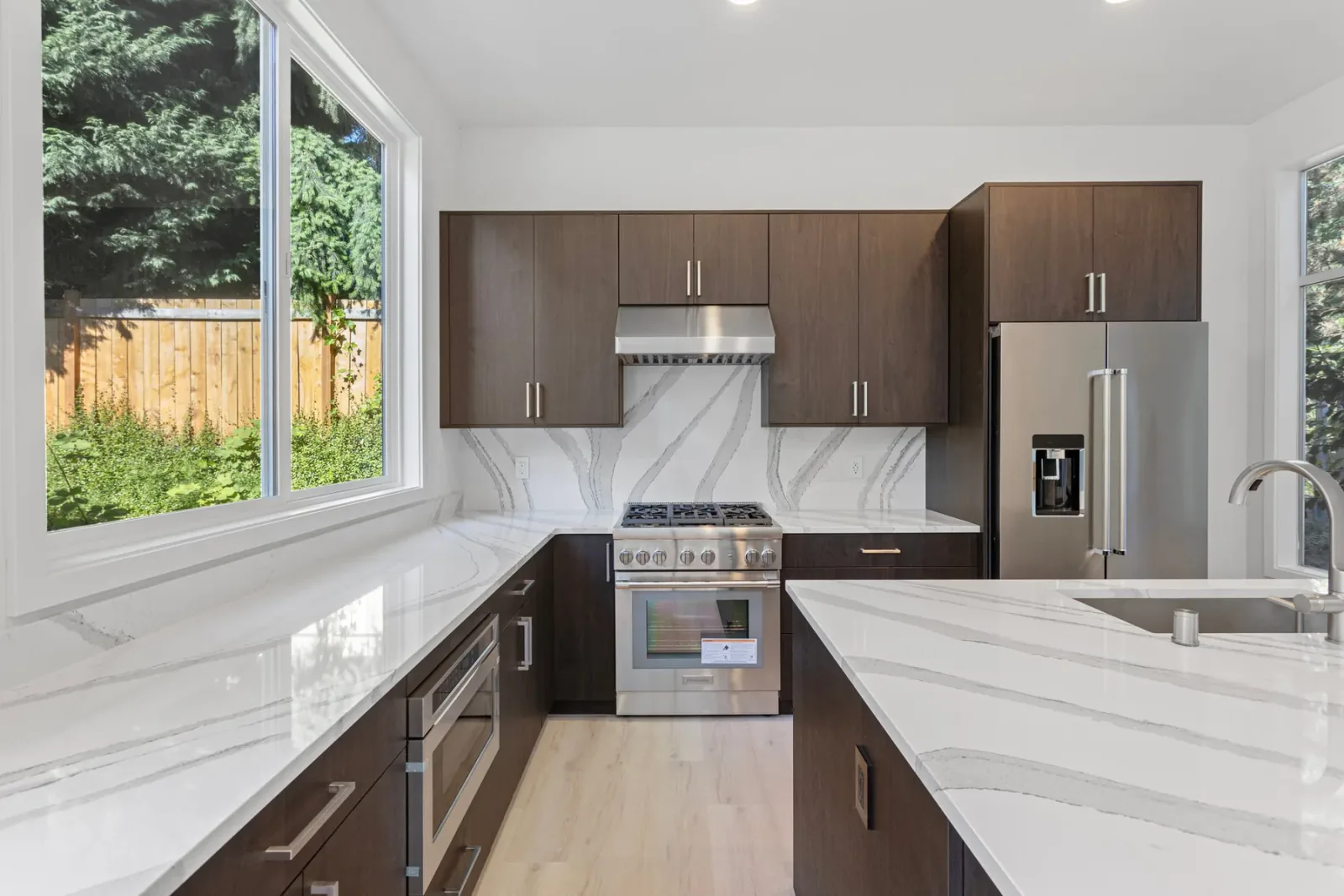 Kitchen and fireplace coordination in progress in Kirkland, WA