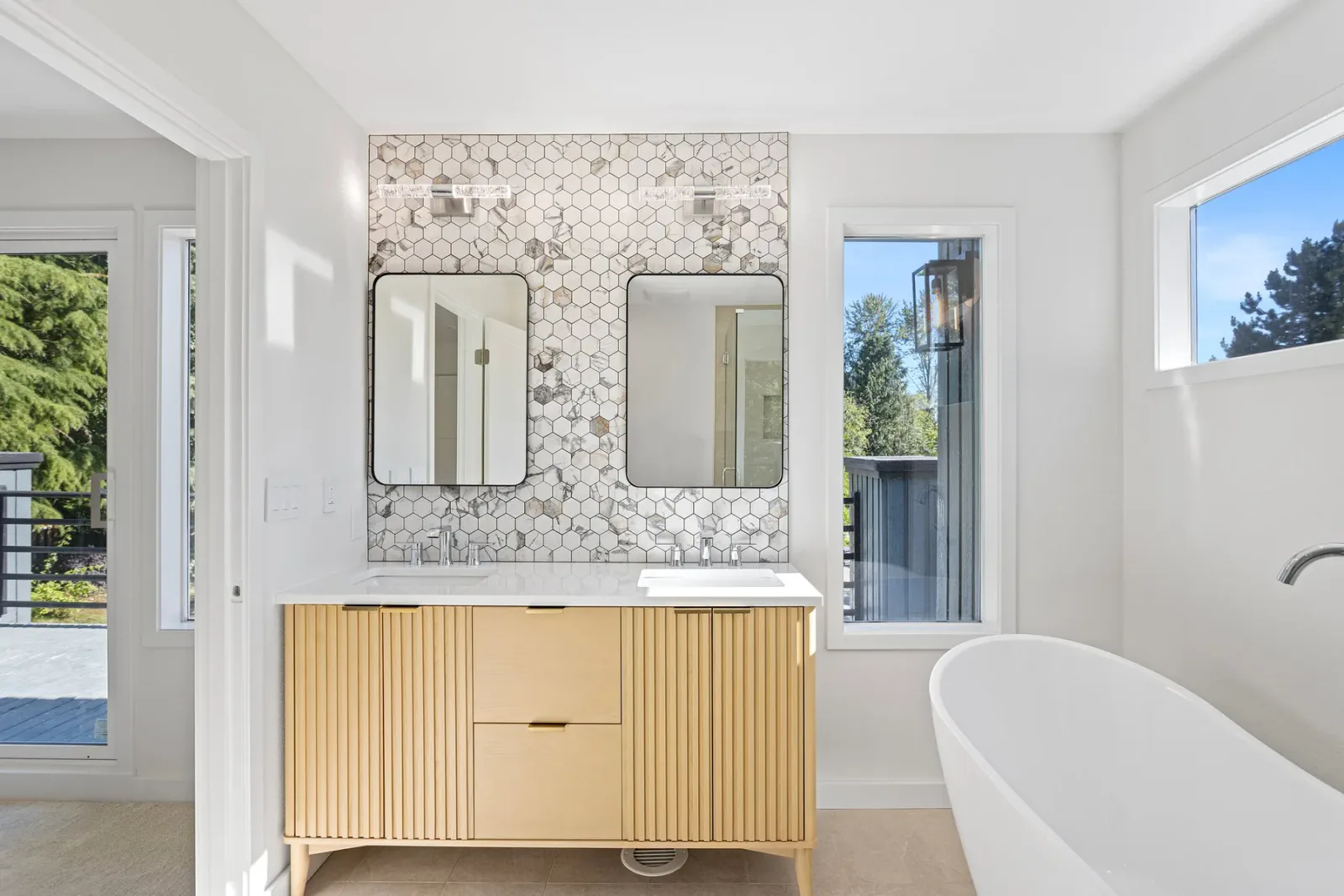 Finished primary bathroom in Kirkland, WA, view 2