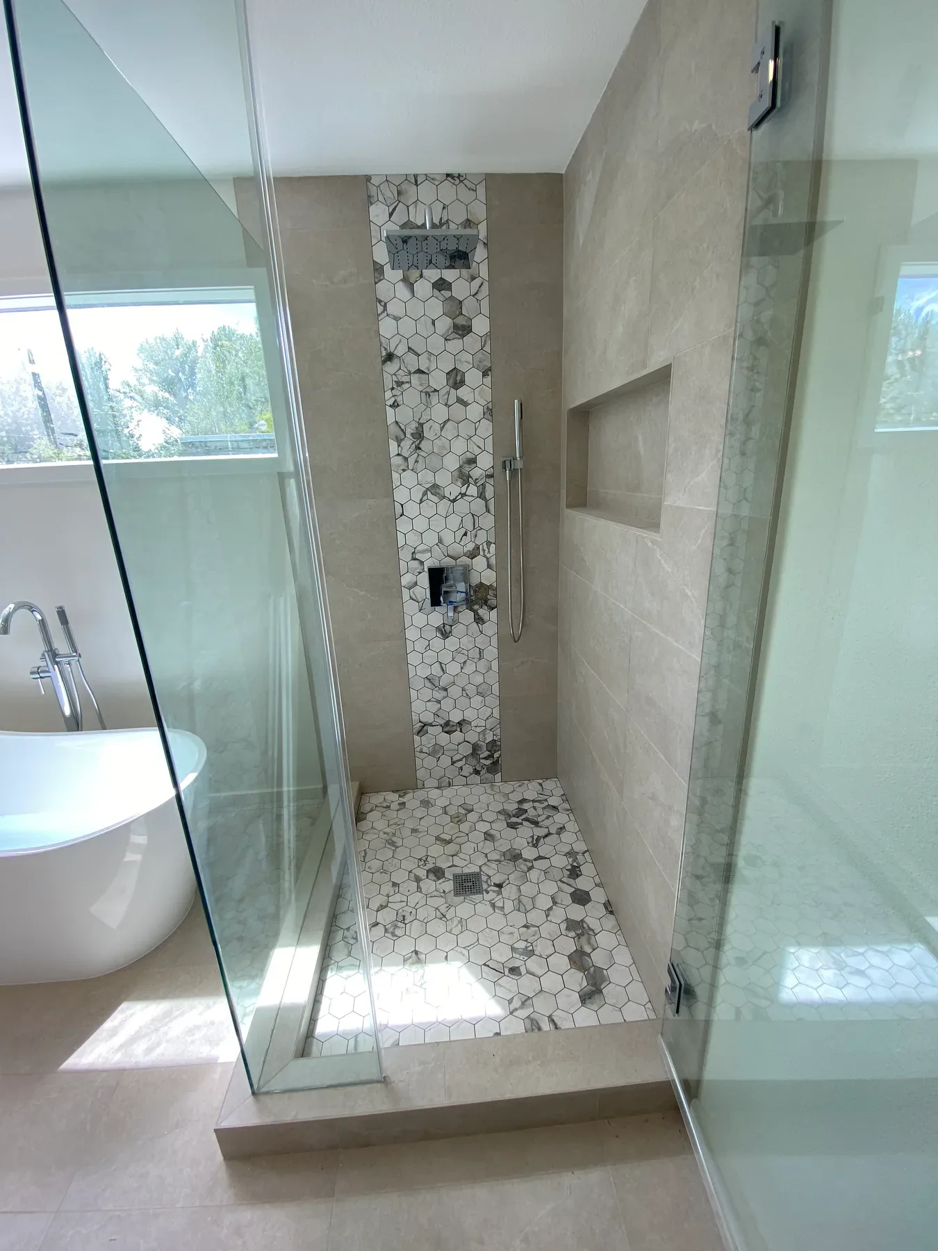 Finished primary bathroom in Kirkland, WA, view 7