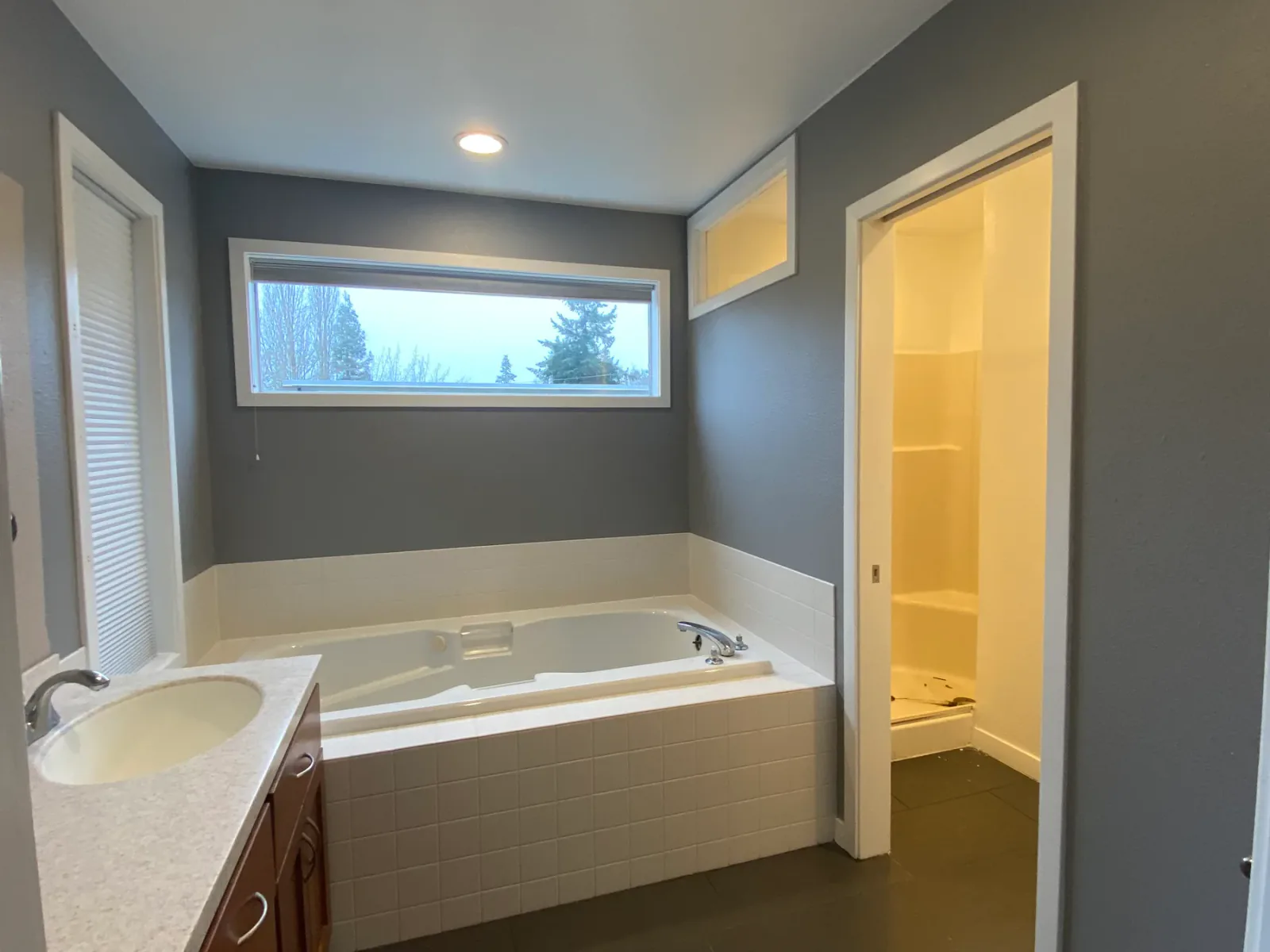 Existing primary bathroom in Kirkland, WA, view 1